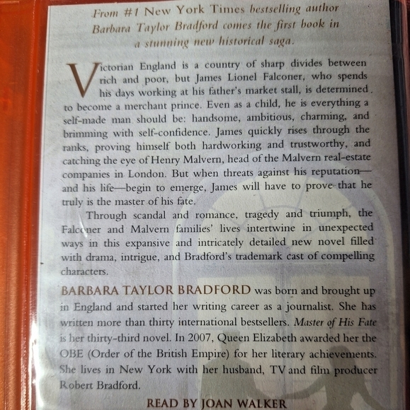 BARBARA TAYLOR BRADFORD'S MASTER OF HIS FATE PLAYAWAY AUDIO BOOK - Picture 3 of 6
